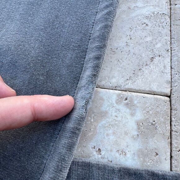 Set of 2 Pottery Barn Velvet Pillow Covers 20”x20” Solid Gray Luxurious Square - Picture 5 of 8